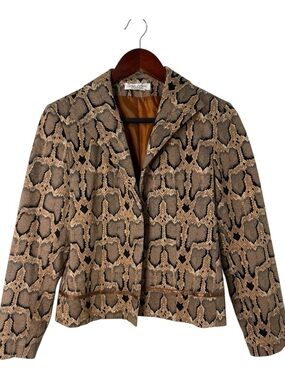 Vintage Roth LeCover California Python Print Blazer Jacket Womens Small S